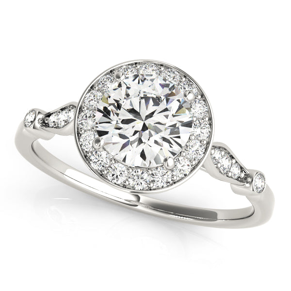 Vintage Halo Round Engagement Ring - Elgrissy Diamonds
