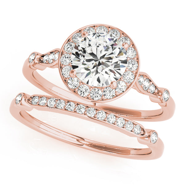 Vintage Halo Round Engagement Ring - Elgrissy Diamonds