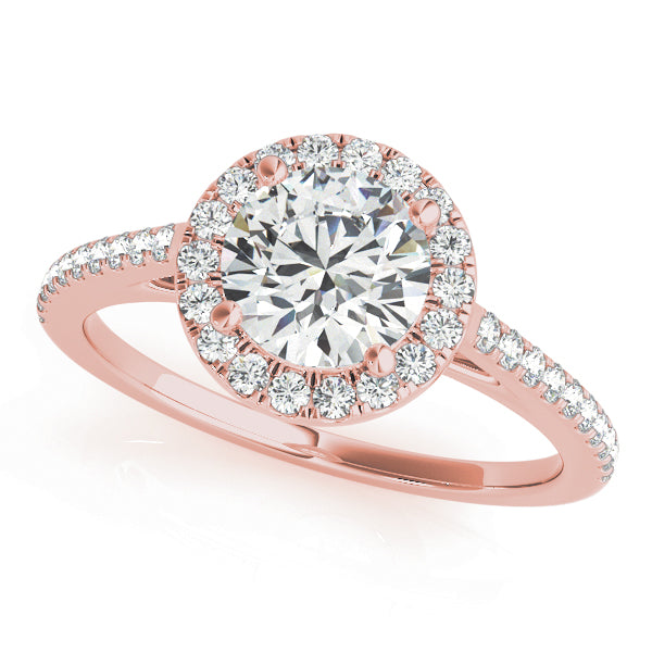 Halo Pavé Cathedral Round Engagement Ring - Elgrissy Diamonds