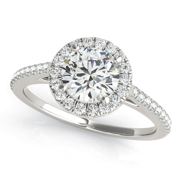 Halo Pavé Cathedral Round Engagement Ring - Elgrissy Diamonds