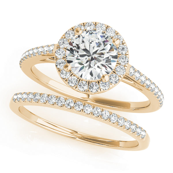 Halo Pavé Cathedral Round Engagement Ring - Elgrissy Diamonds