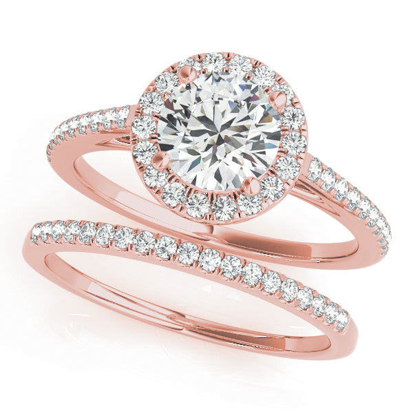 Halo Pavé Cathedral Round Engagement Ring - Elgrissy Diamonds