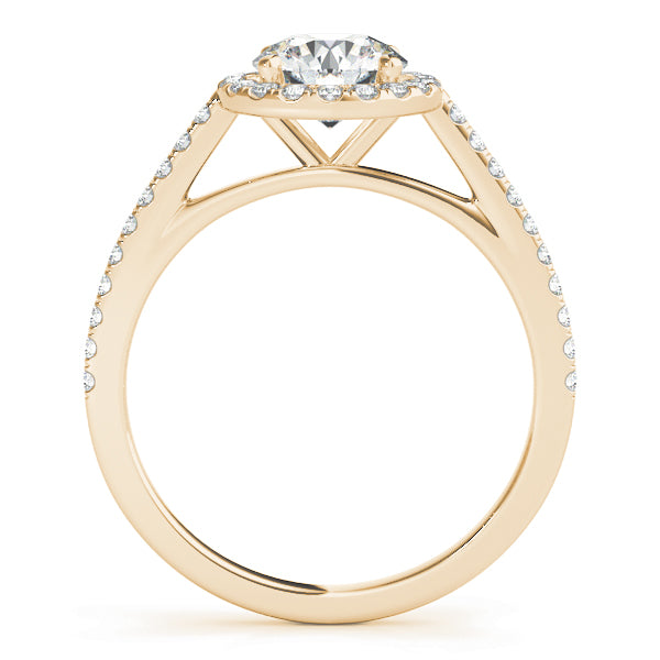 Halo Pavé Cathedral Round Engagement Ring - Elgrissy Diamonds