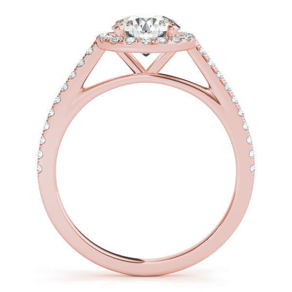 Halo Pavé Cathedral Round Engagement Ring - Elgrissy Diamonds