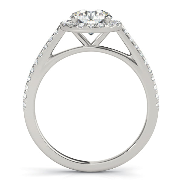 Halo Pavé Cathedral Round Engagement Ring - Elgrissy Diamonds