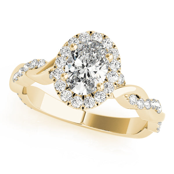 Twisted Vine Halo Oval Engagement Ring - Elgrissy Diamonds