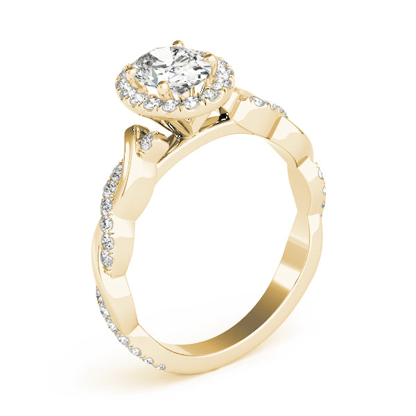 Twisted Vine Halo Oval Engagement Ring - Elgrissy Diamonds