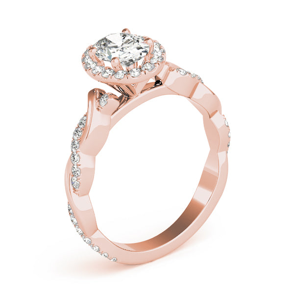 Twisted Vine Halo Oval Engagement Ring - Elgrissy Diamonds