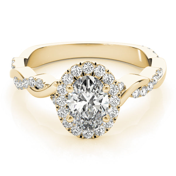 Twisted Vine Halo Oval Engagement Ring - Elgrissy Diamonds