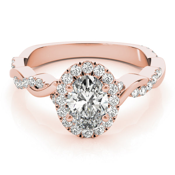 Twisted Vine Halo Oval Engagement Ring - Elgrissy Diamonds