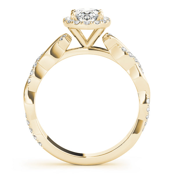 Twisted Vine Halo Oval Engagement Ring - Elgrissy Diamonds