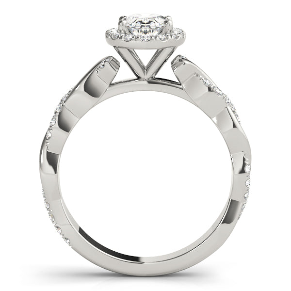 Twisted Vine Halo Oval Engagement Ring - Elgrissy Diamonds