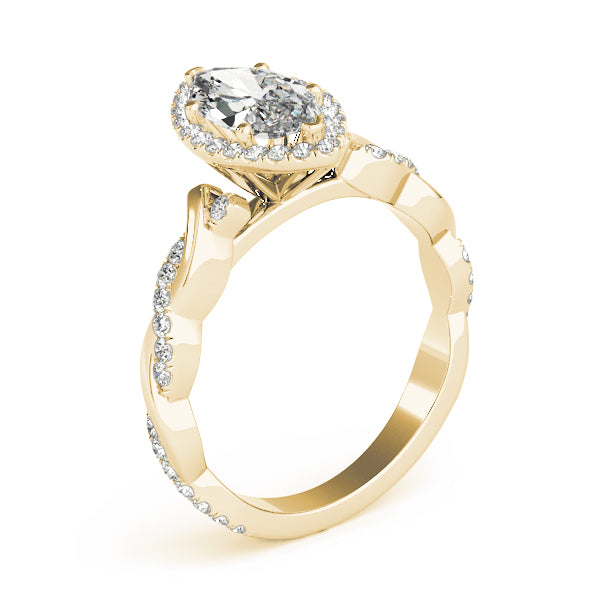 Marquise Halo Split Shank Diamond Engagement Ring - Elgrissy Diamonds