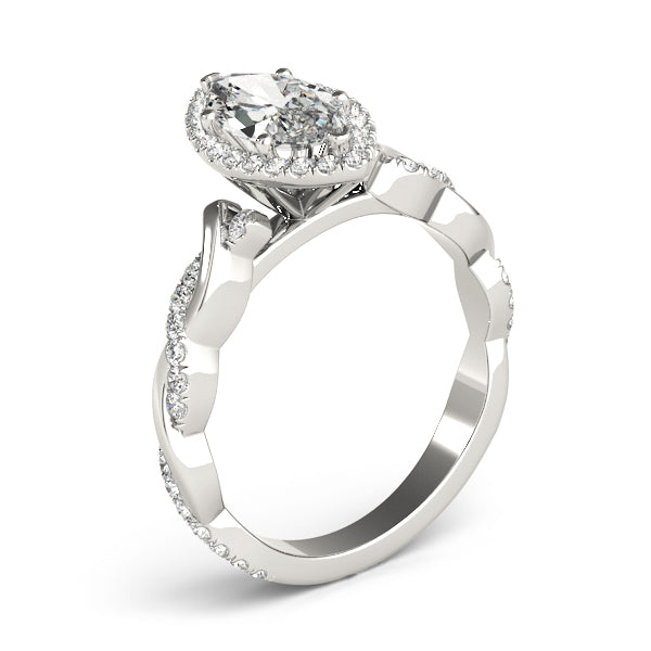 Marquise Halo Split Shank Diamond Engagement Ring - Elgrissy Diamonds