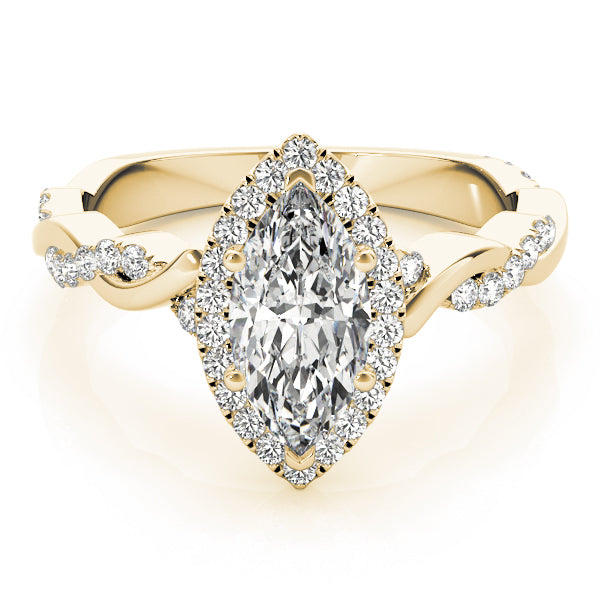 Marquise Halo Split Shank Diamond Engagement Ring - Elgrissy Diamonds