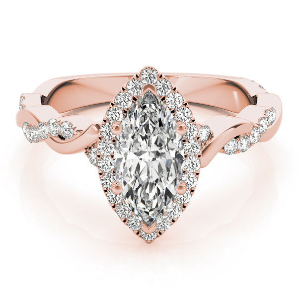 Marquise Halo Split Shank Diamond Engagement Ring - Elgrissy Diamonds