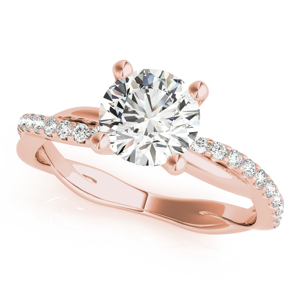 Classic Solitaire Twisted Shank Engagement Ring - Elgrissy Diamonds