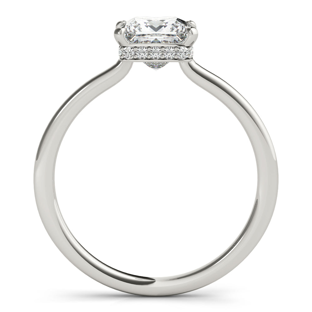 Hidden Halo Solitaire Princess Cut Engagement Ring - Elgrissy Diamonds