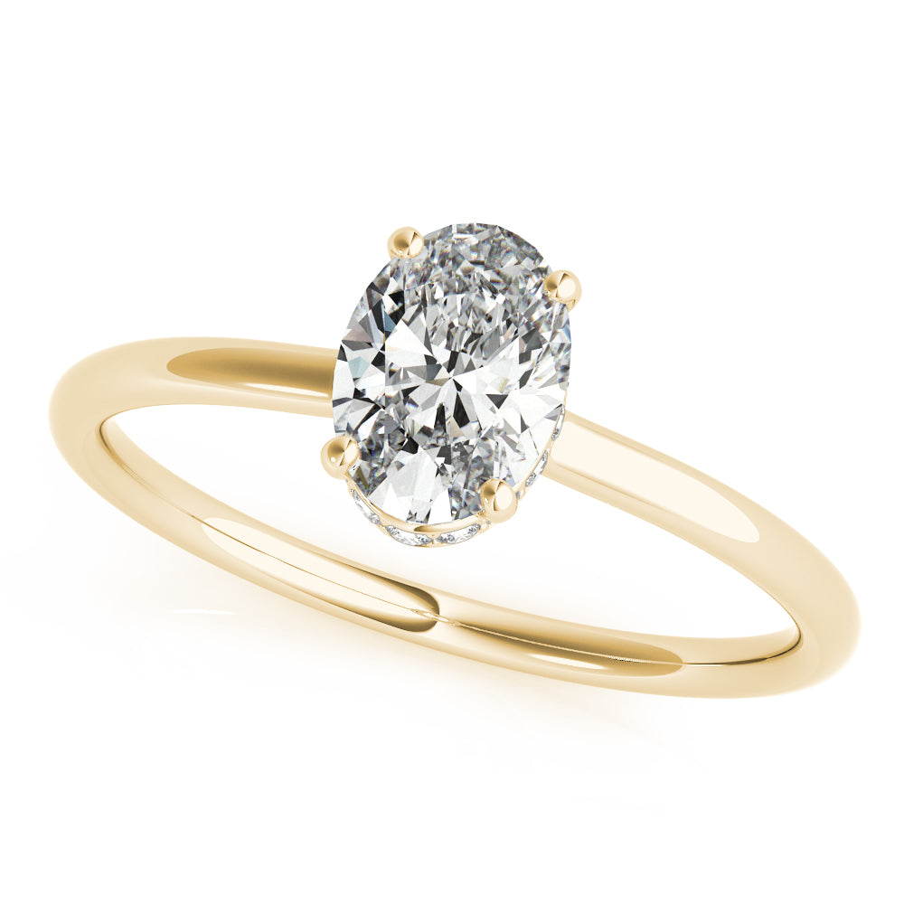 Oval Cut Hidden Halo Engagement Ring - Elgrissy Diamonds
