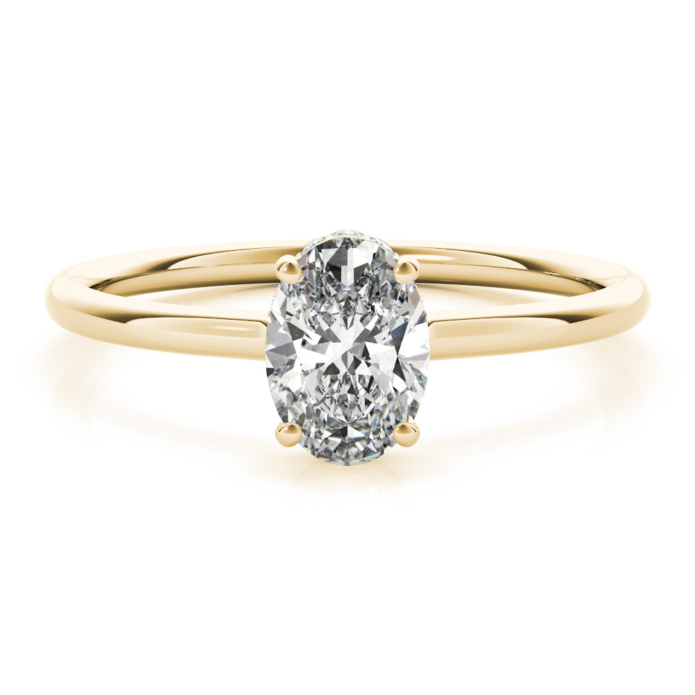 Oval Cut Hidden Halo Engagement Ring - Elgrissy Diamonds