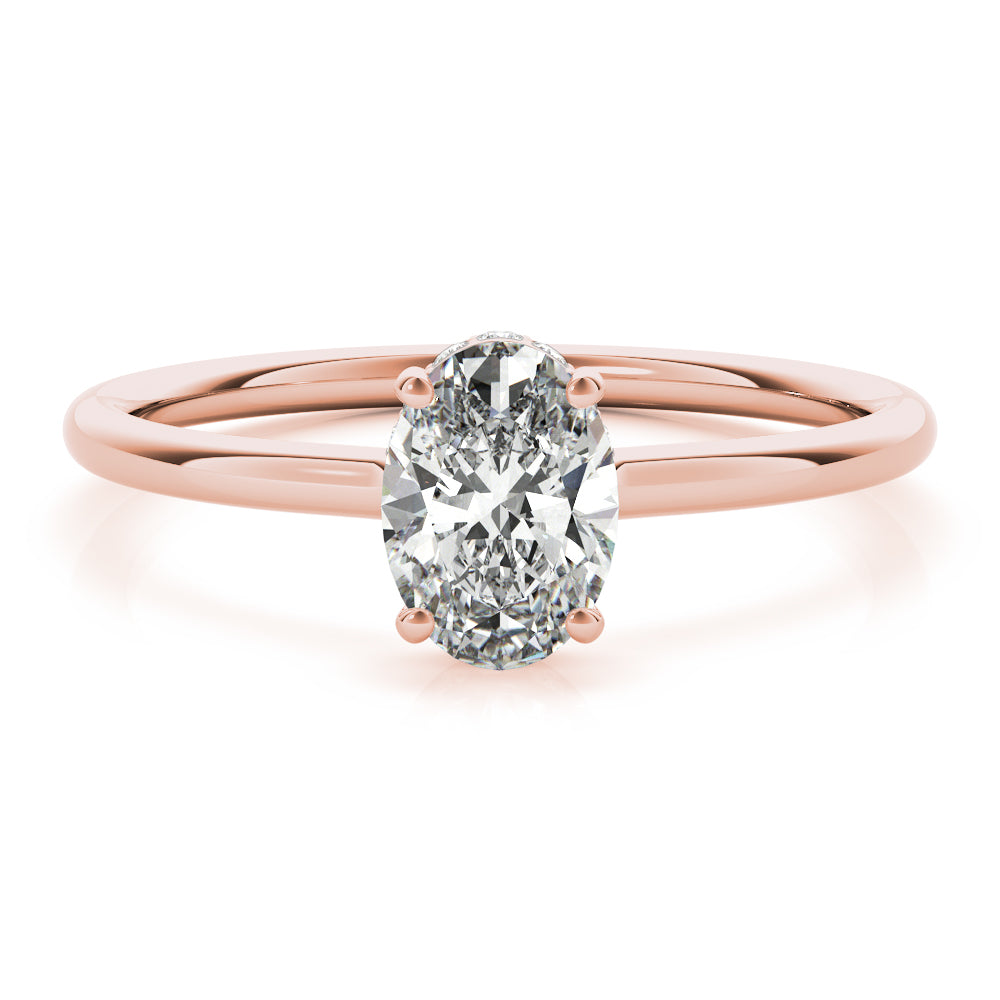 Oval Cut Hidden Halo Engagement Ring - Elgrissy Diamonds