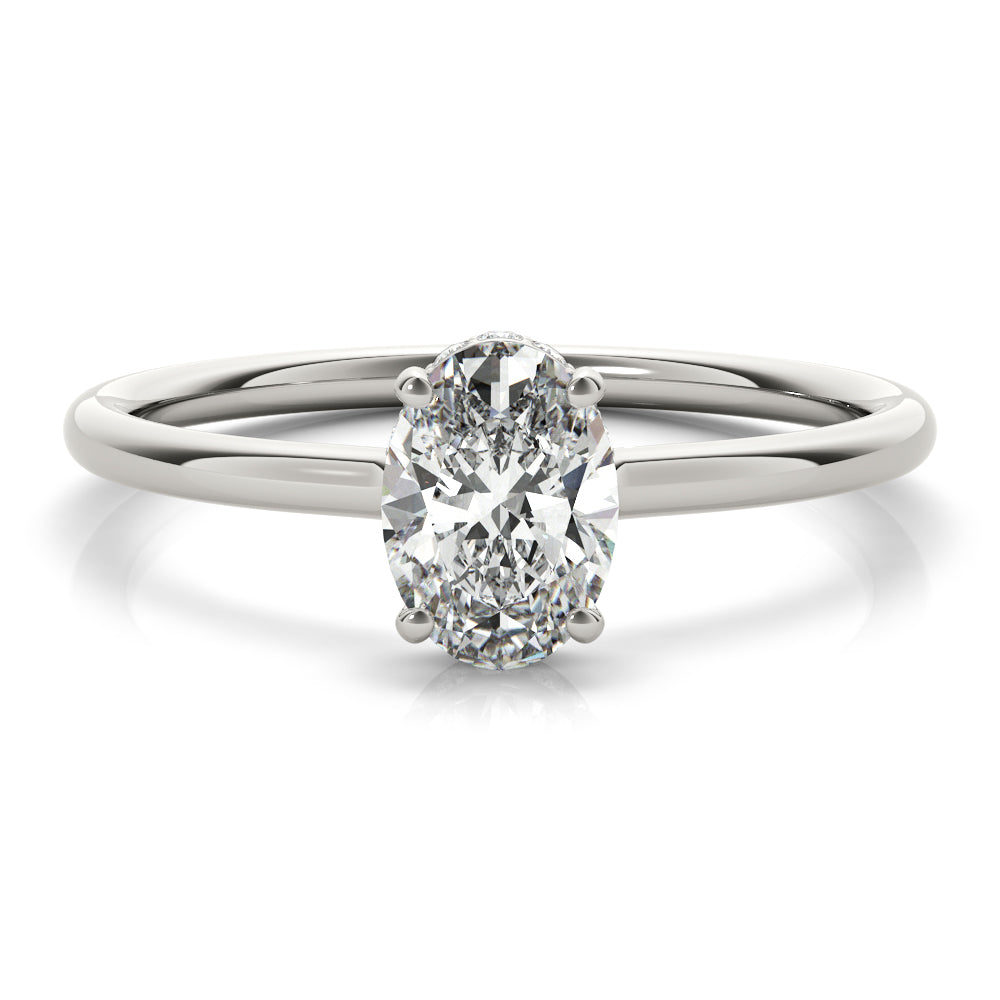 Oval Cut Hidden Halo Engagement Ring - Elgrissy Diamonds