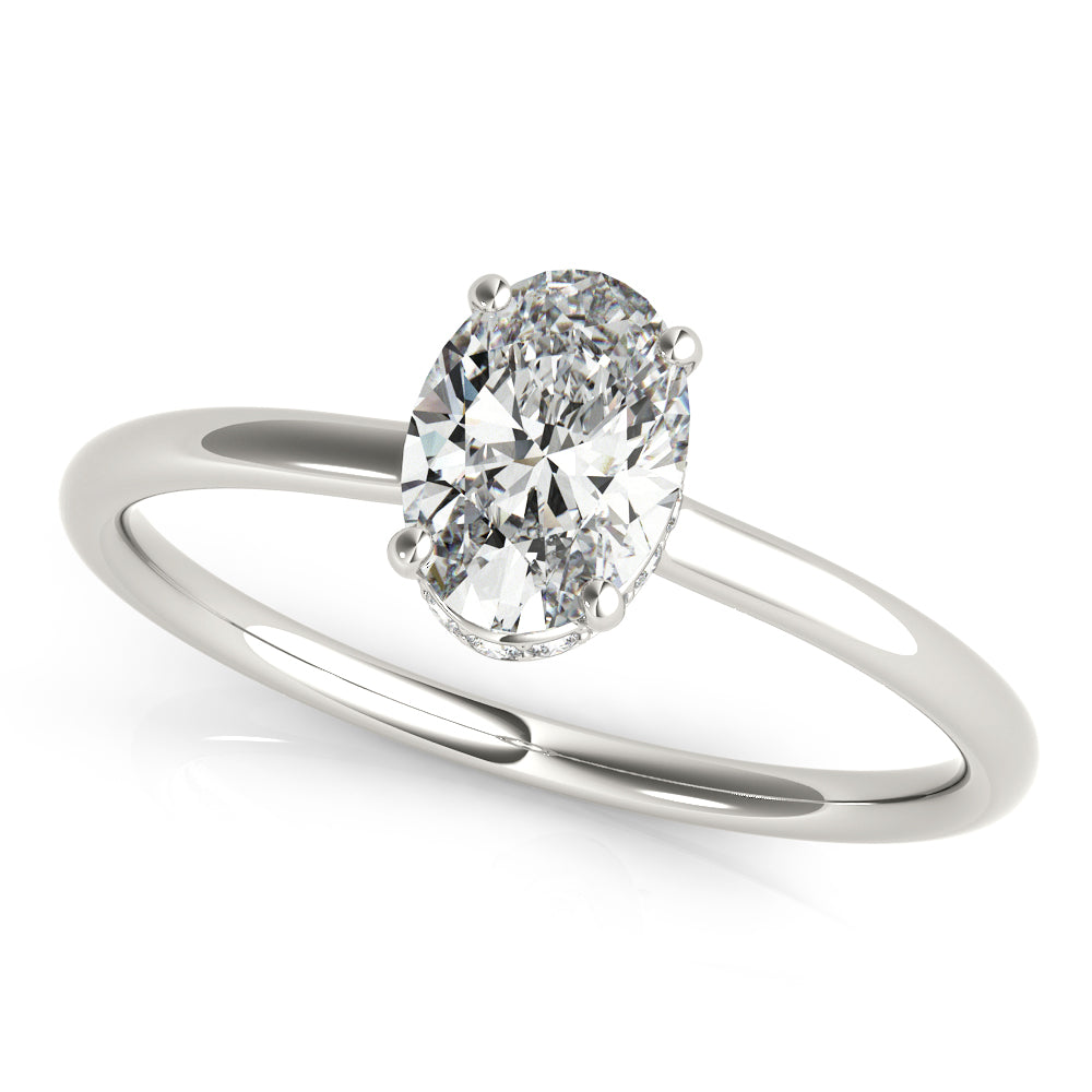 Oval Cut Hidden Halo Engagement Ring - Elgrissy Diamonds