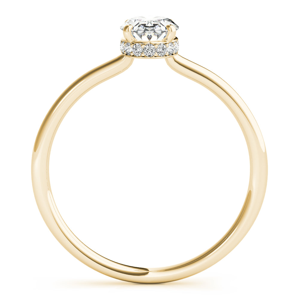 Oval Cut Hidden Halo Engagement Ring - Elgrissy Diamonds