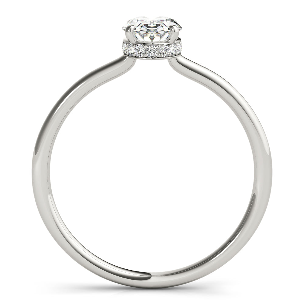 Oval Cut Hidden Halo Engagement Ring - Elgrissy Diamonds