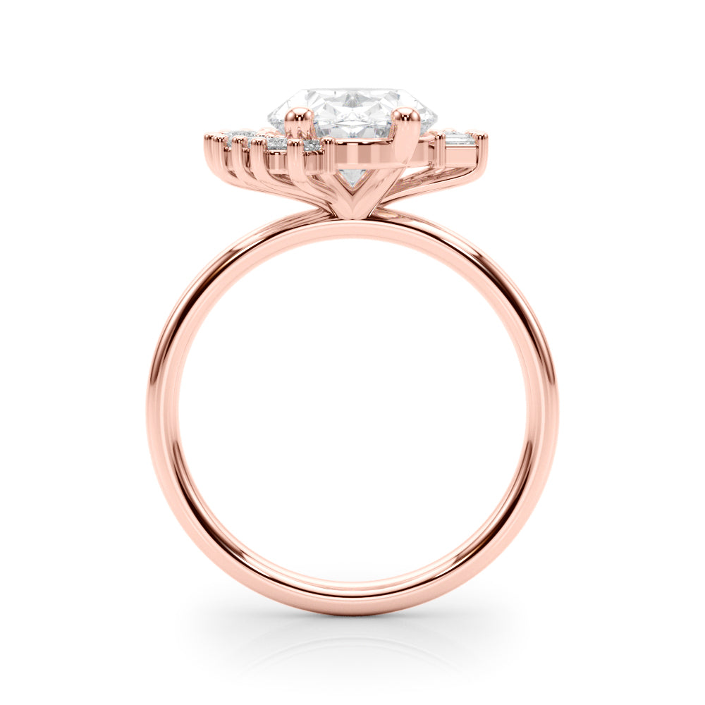 Oval Multi side Stones Engagement Ring - Elgrissy Diamonds