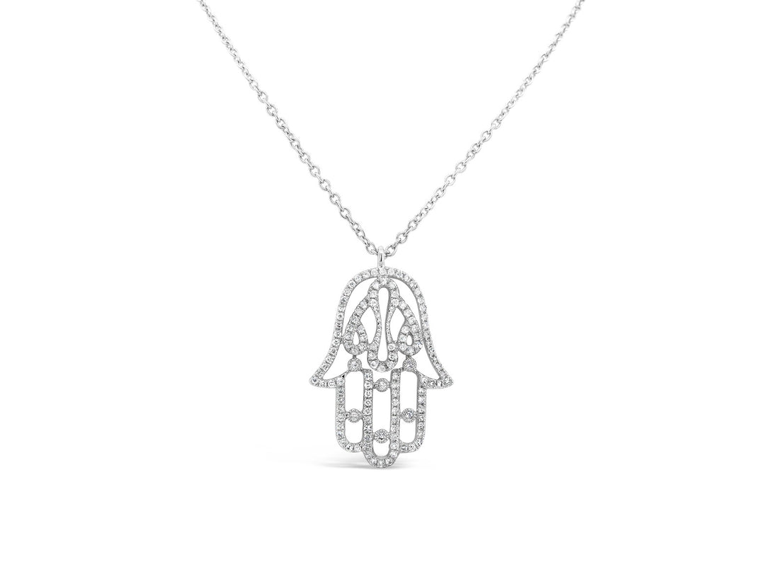 Hamsa Diamonds Pendant Necklace - Elgrissy Diamonds