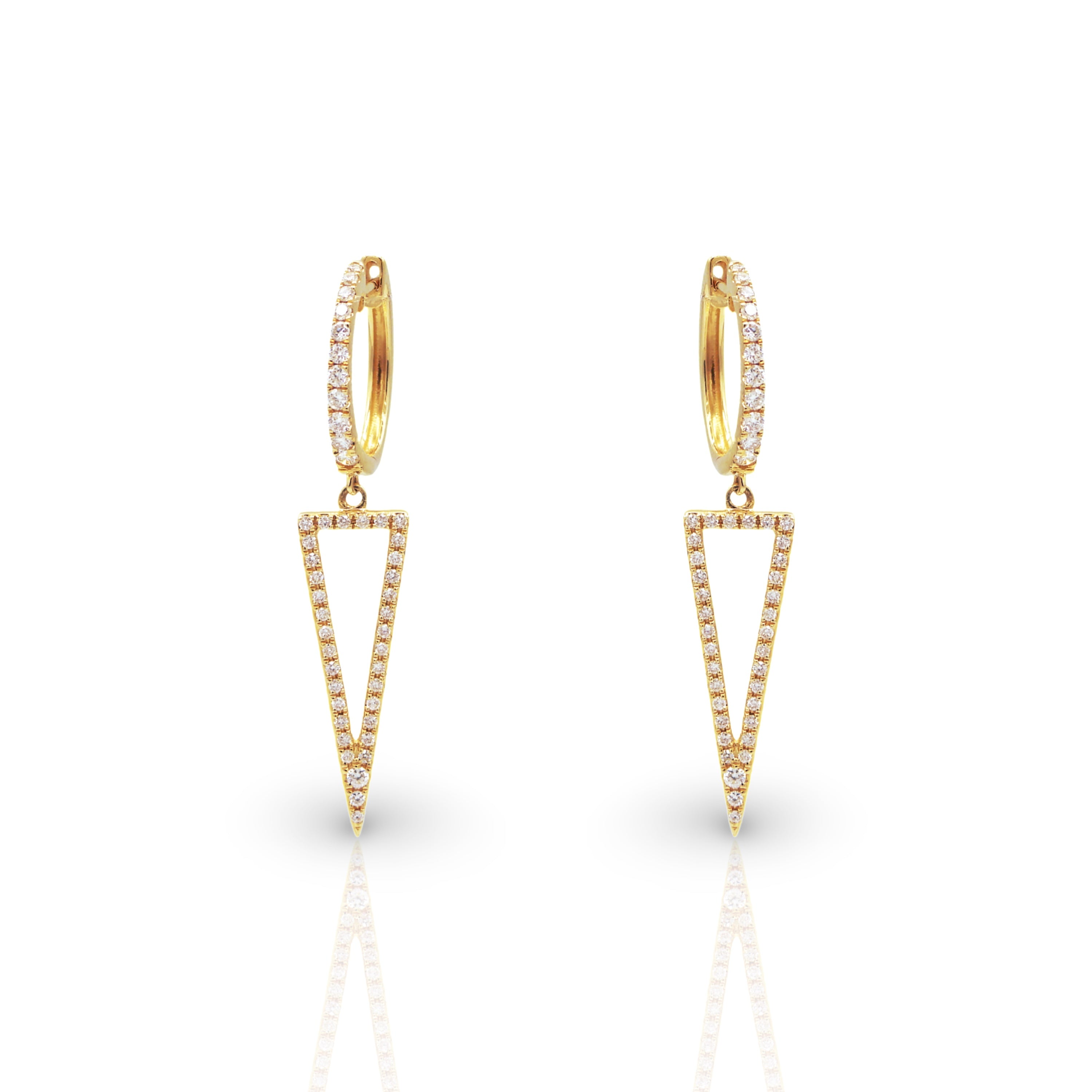 Yellow Gold Geographic Kite Earrings - Elgrissy Diamonds
