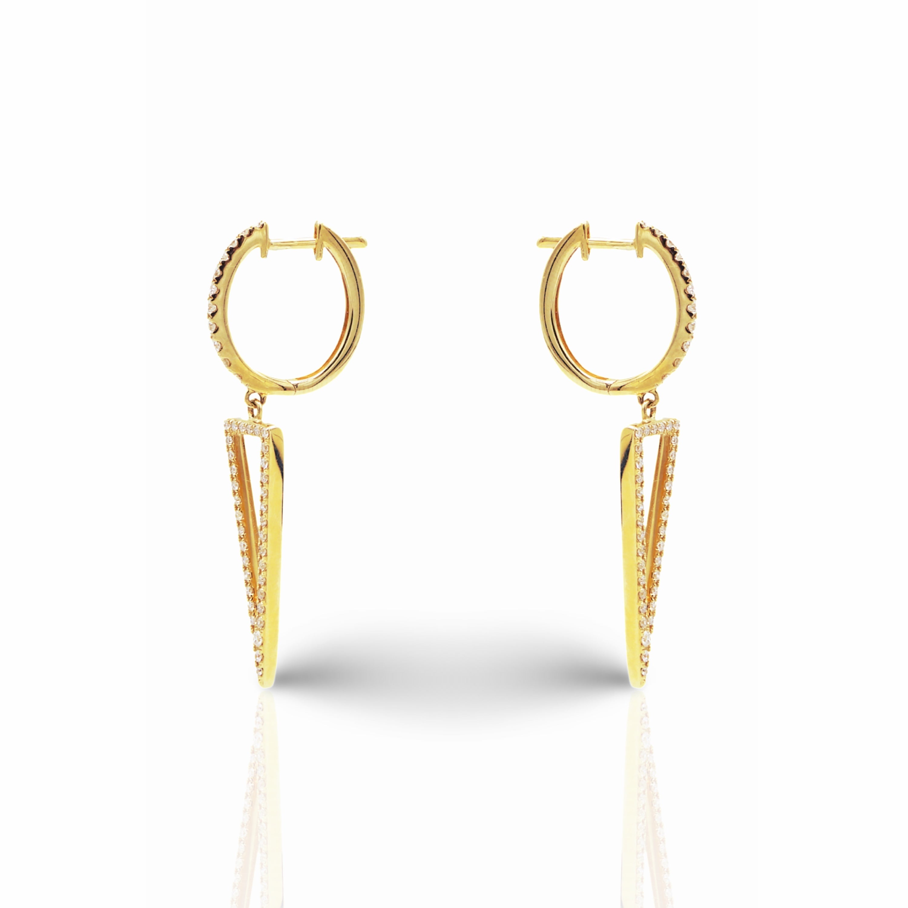 Yellow Gold Geographic Kite Earrings - Elgrissy Diamonds