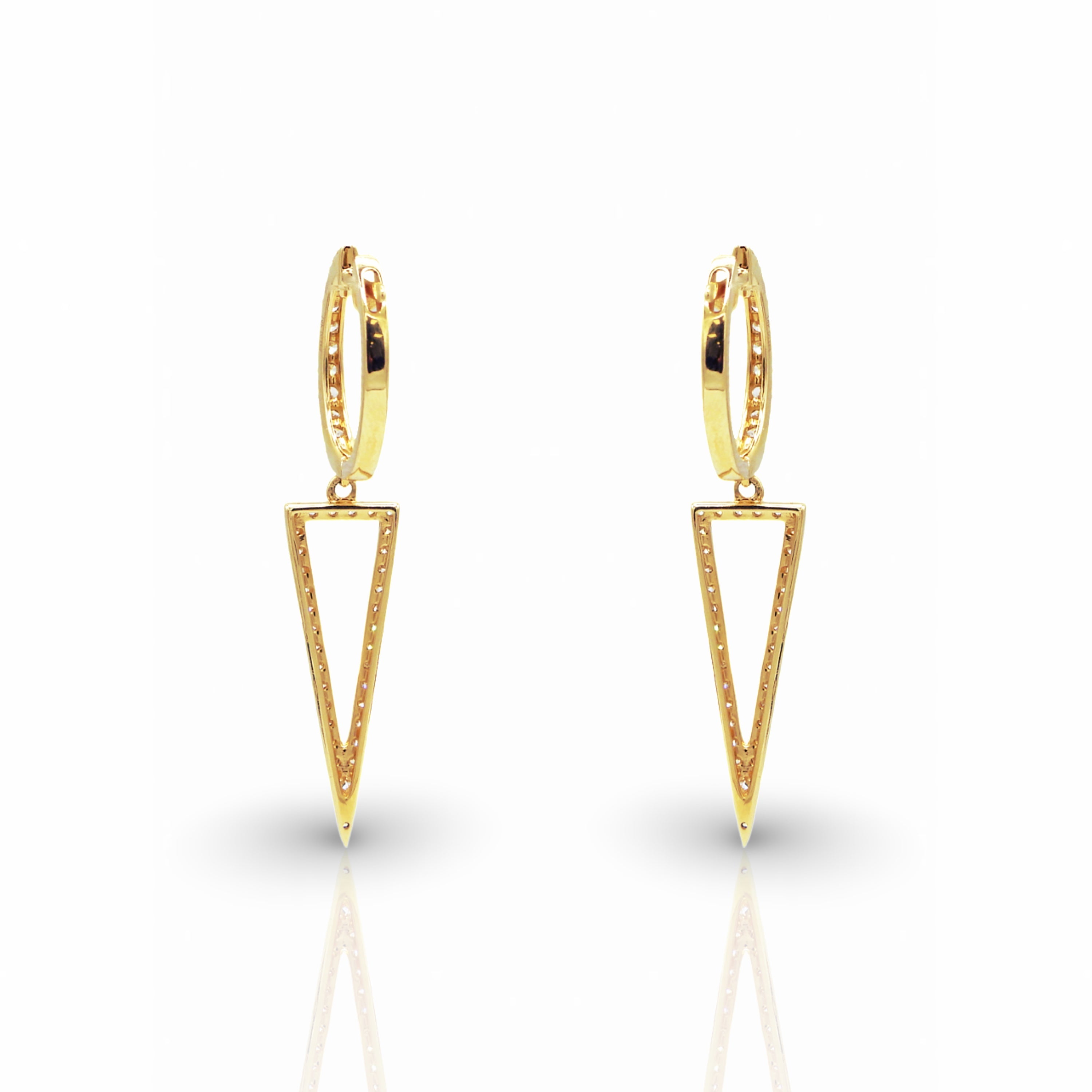 Yellow Gold Geographic Kite Earrings - Elgrissy Diamonds