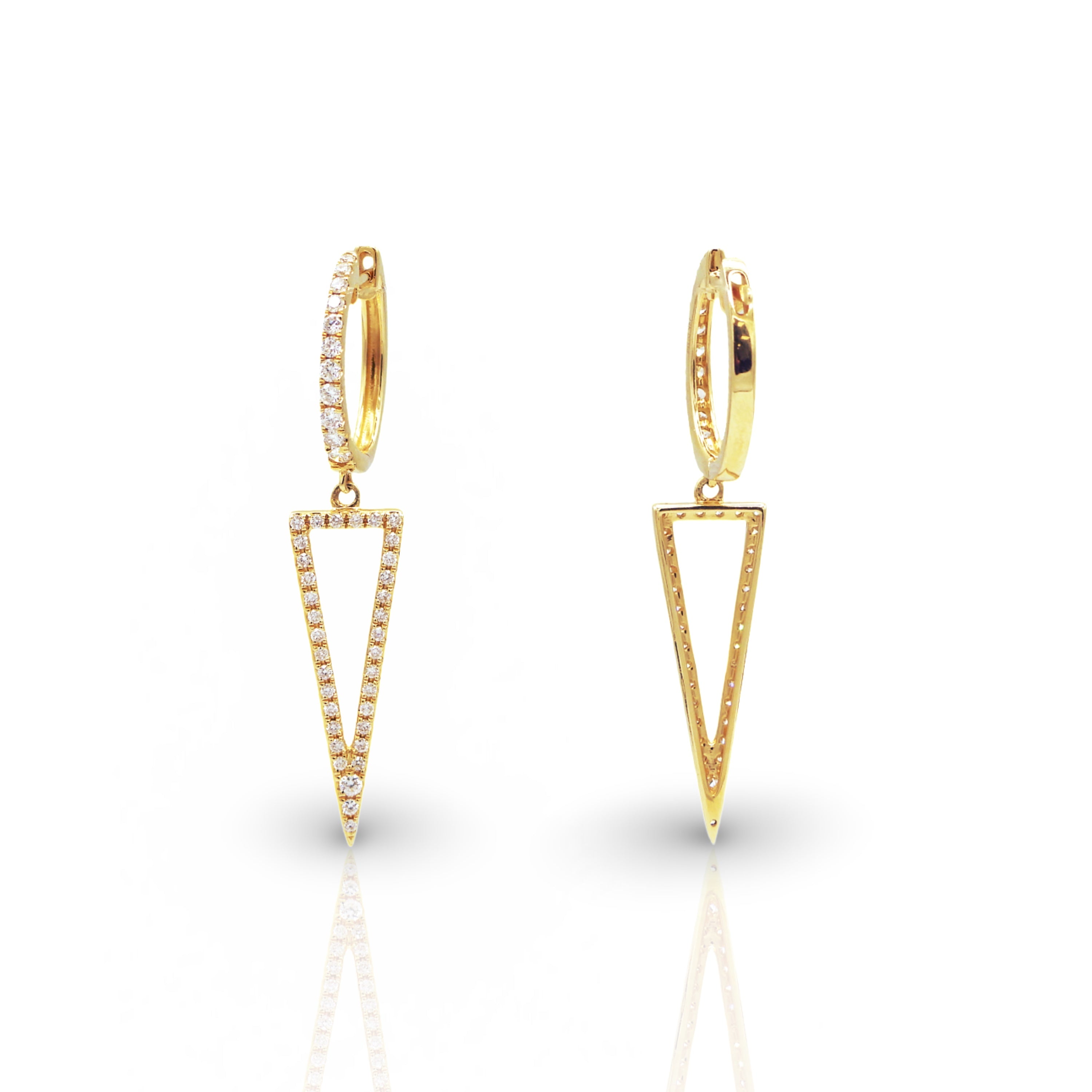 Yellow Gold Geographic Kite Earrings - Elgrissy Diamonds