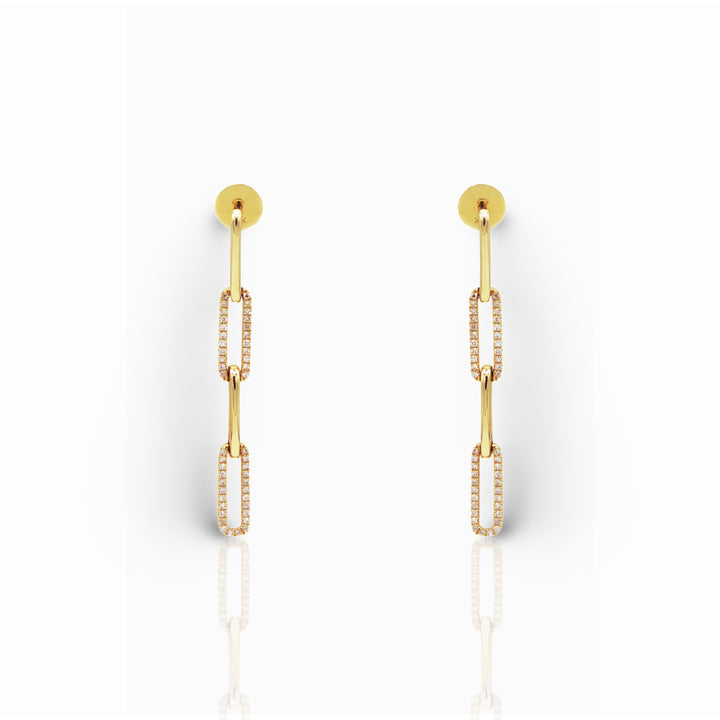 Paper Clip Drop Earrings - Elgrissy Diamonds