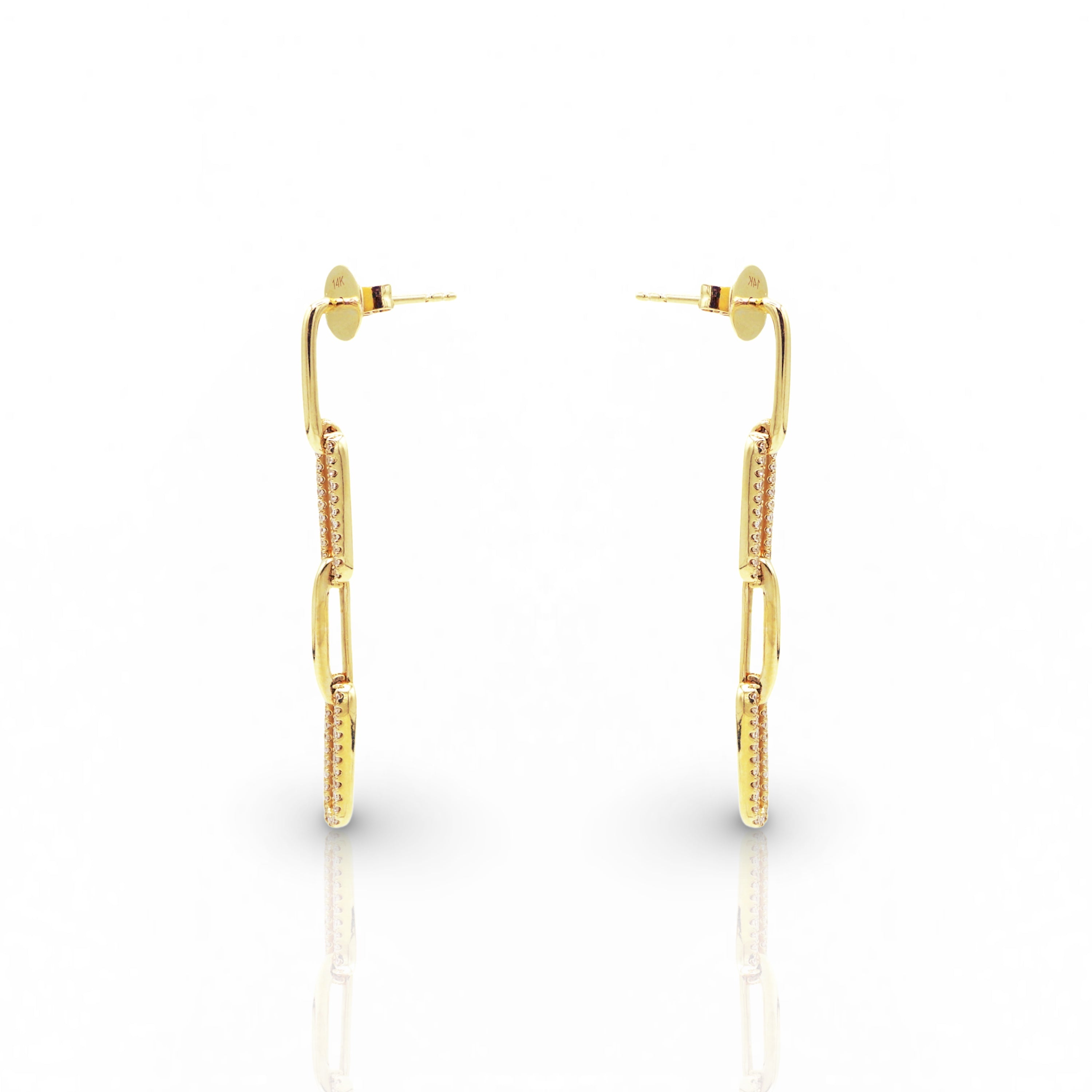 Paper Clip Drop Earrings - Elgrissy Diamonds