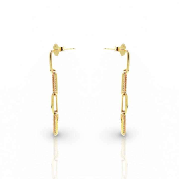 Paper Clip Drop Earrings - Elgrissy Diamonds