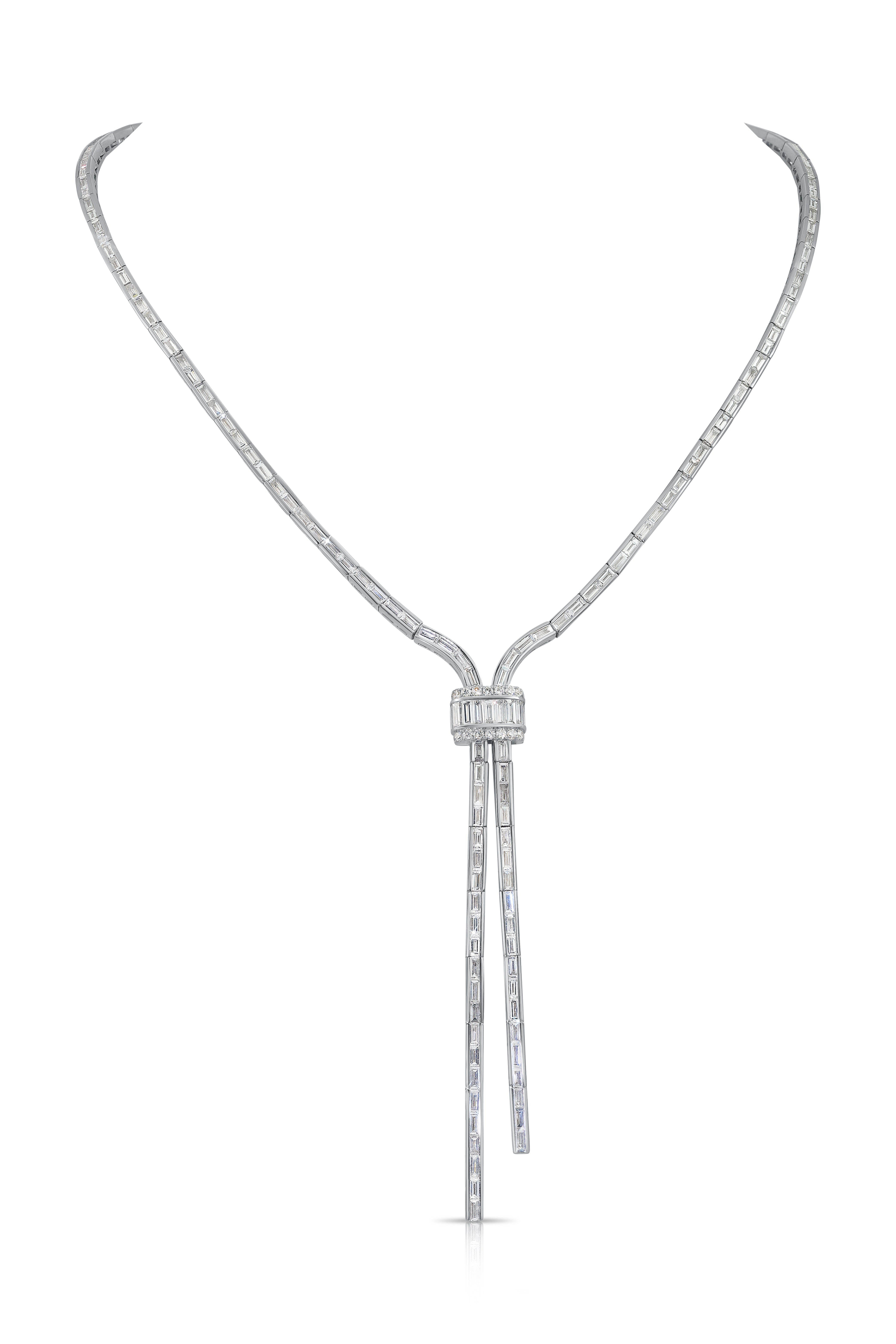 Modern Baguette Lariat Necklace (9.34ct Ct. Tw.) for Rent