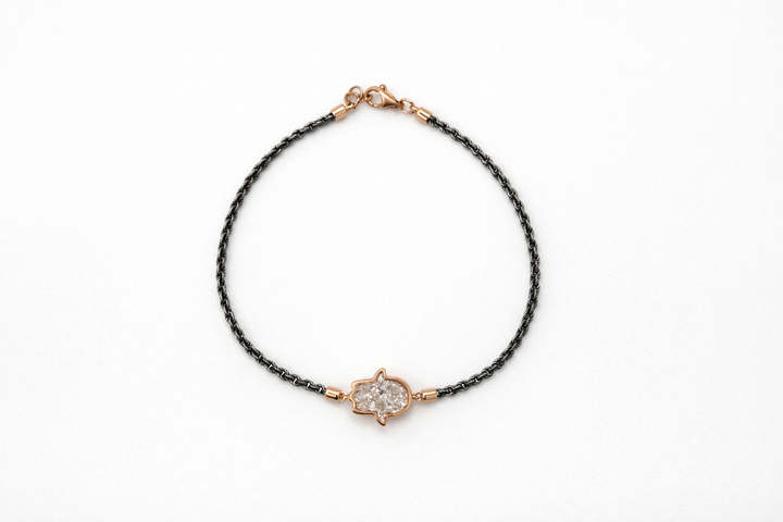 Hamsa Bezel with Black Rhodium and Rose Gold Bracelet (2.15ctw)