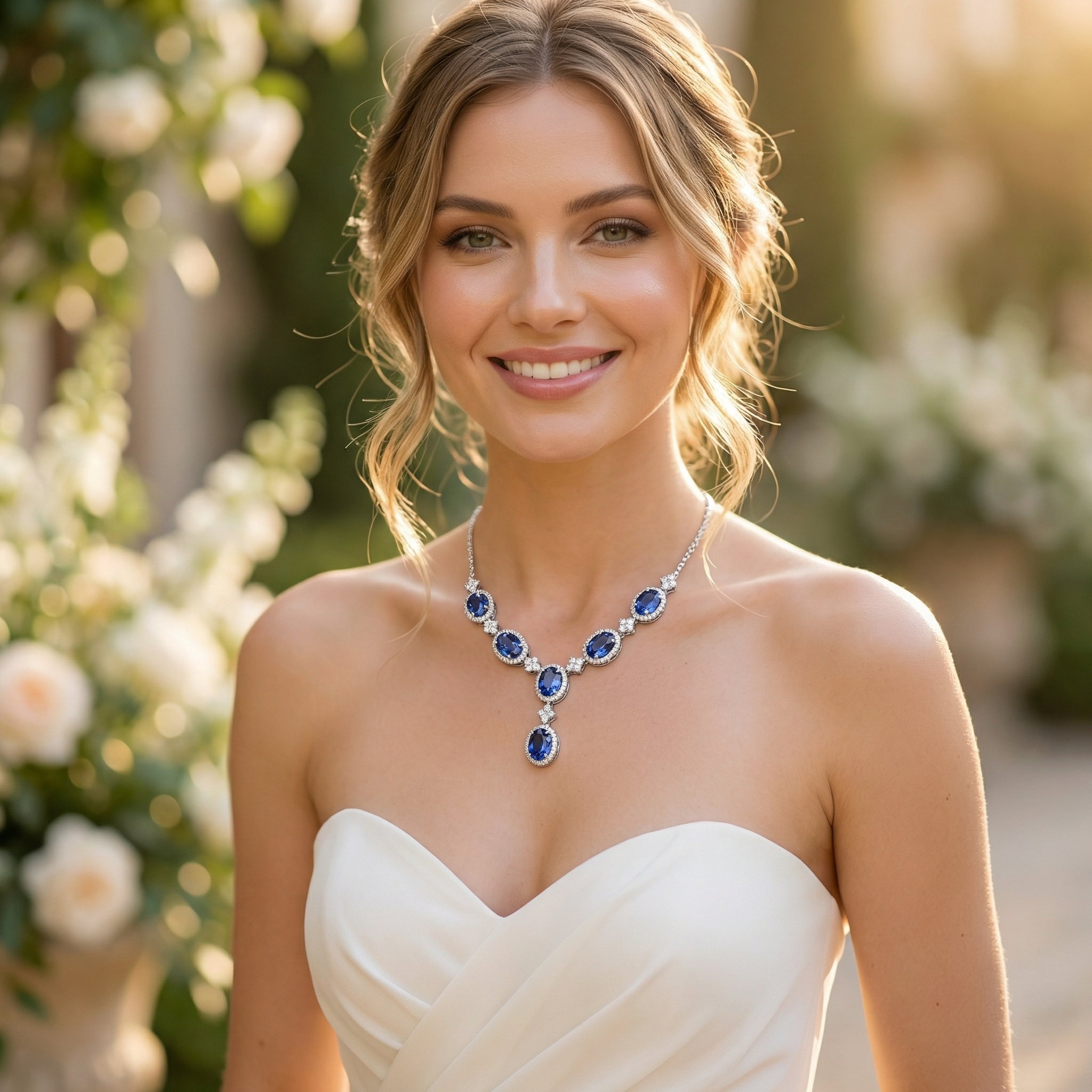 Sapphire Oval Necklace ( 12.74 Ct. Tw.)