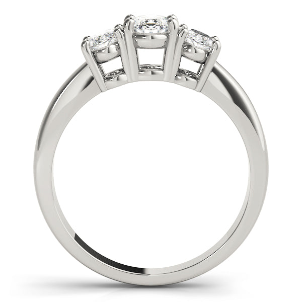 Three Stones Oval Tapered Engagement Ring - Elgrissy Diamonds