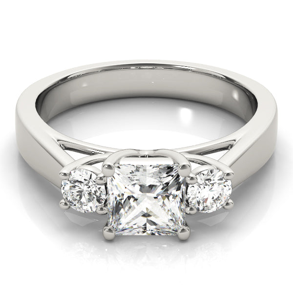 Three Stones Tapered Princess Cut Engagement Ring - Elgrissy Diamonds
