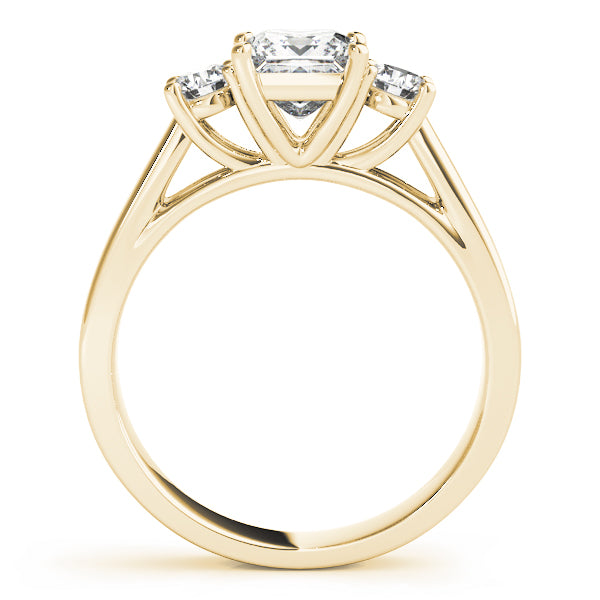 Three Stones Tapered Princess Cut Engagement Ring - Elgrissy Diamonds