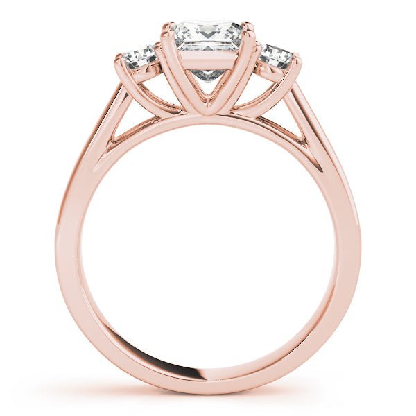 Three Stones Tapered Princess Cut Engagement Ring - Elgrissy Diamonds