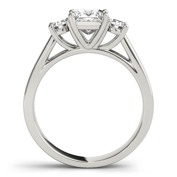 Three Stones Tapered Princess Cut Engagement Ring - Elgrissy Diamonds