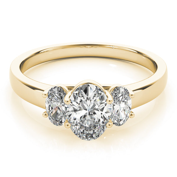 Three stones Trellis Oval Engagement Ring - Elgrissy Diamonds