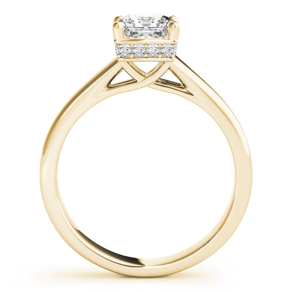 Classic Hidden Halo Princess Cut Engagement Ring - Elgrissy Diamonds