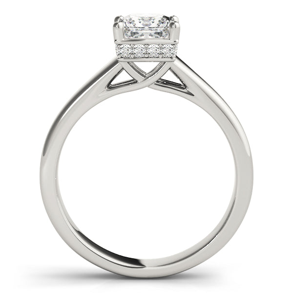 Classic Hidden Halo Princess Cut Engagement Ring - Elgrissy Diamonds