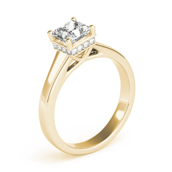 Classic Hidden Halo Princess Cut Engagement Ring - Elgrissy Diamonds